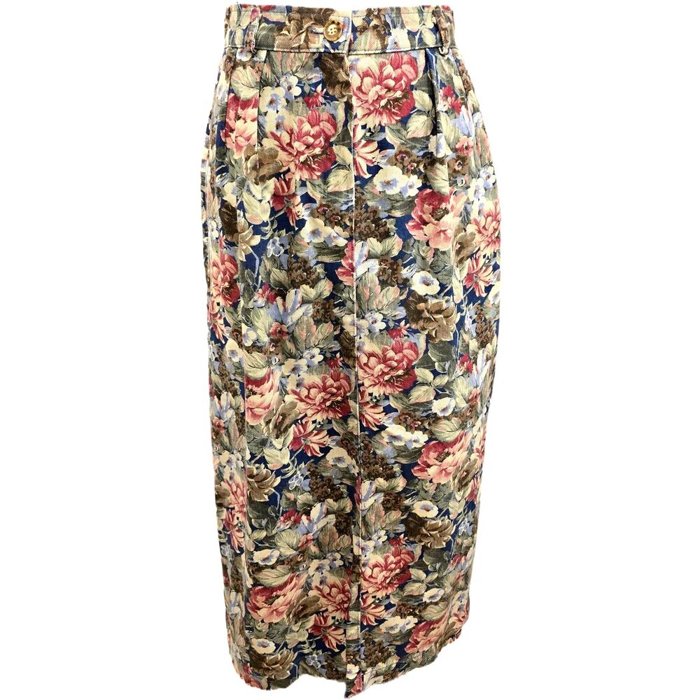 Vintage 90s Willowbend Floral Maxi Skirt Womens 14 USA Made Cottagecore Pockets